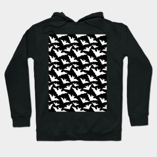 Halloween white bats black cool spooky silhouette pattern Hoodie